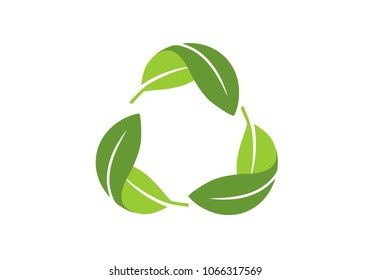 Logo verde de hoja de reciclaje
