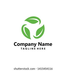 Recycle Leaf icon fresh logo. Modern line logo mark template. Leaf vector logo design