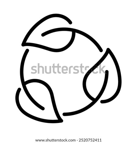 Recycle leaf icon. Outline style. Vector. Isolate on white background.