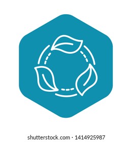 Recycle leaf icon. Outline recycle leaf vector icon for web design isolated on white background
