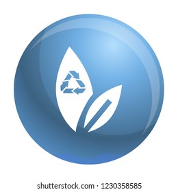Recycle leaf icon. Simple illustration of recycle leaf vector icon for web design isolated on white background