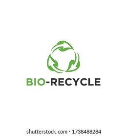 Recycle leaf logo design, leaf and arrow logo design.