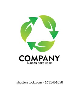 Recycle leaf logo template. Nature sustainable symbol