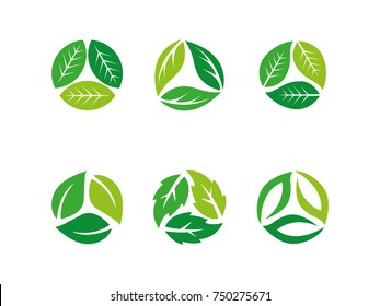 recycle , leafs, plant, tree nature logo design