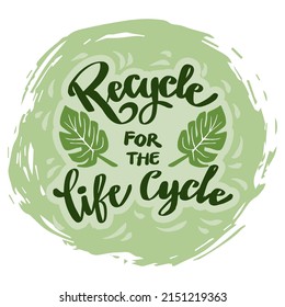 Recycle for the life cycle. Poster quotes.