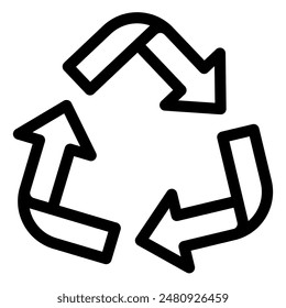 recycle line icon vector illustration isolated on white background