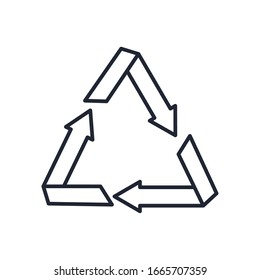 Recycle line style icon design, Ecology eco save green natural organic environment protection and care theme Vector illustration
