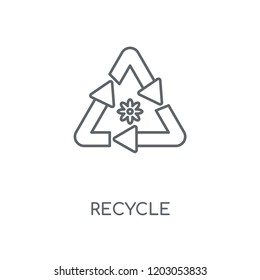 Recycle linear icon. Recycle concept stroke symbol design. Thin graphic elements vector illustration, outline pattern on a white background, eps 10.