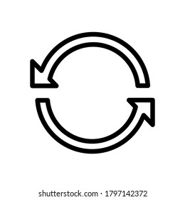 reciclar, cargar icono de línea de símbolo, Ilustración vectorial