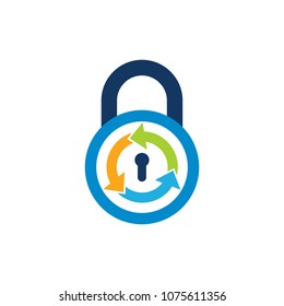 Recycle Lock Logo Icon Design
