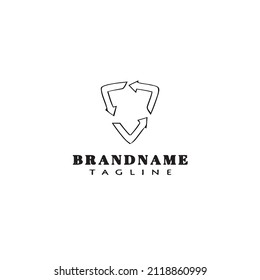 recycle logo cartoon icon design template black modern isolated vector