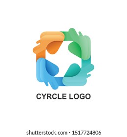 recycle logo colorful art vector design