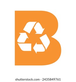 Recycle logo combine with letter B vector template