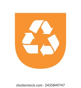 Recycle logo combine with letter U vector template
