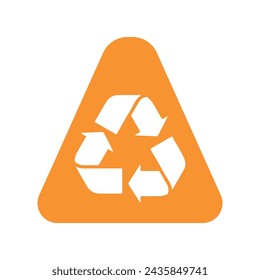 Reciclar logotipo combinado con la letra Una plantilla de vector
