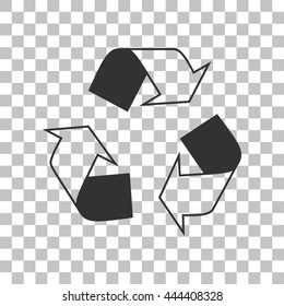 Recycle logo concept. Dark gray icon on transparent background.