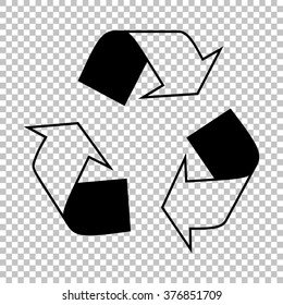 Recycle logo concept. Flat style icon on transparent background