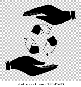Recycle logo concept. Flat style icon vector illustration.