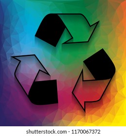 Recycle logo concept. Vector. Flat style black icon on white.
