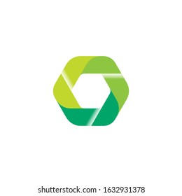 recycle logo design. recycle hexagon vector illustration for company zero waste campaign graphic template