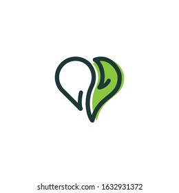 recycle logo design. recycle leaf with heart vector illustration for company zero waste campaign graphic template