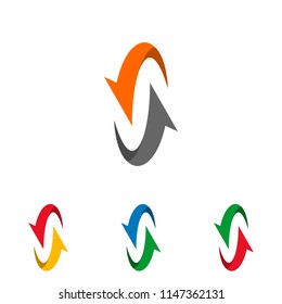Recycle logo design, S letter logo.