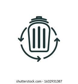 recycle logo design. recycle trash with heart vector illustration for company zero waste campaign graphic template