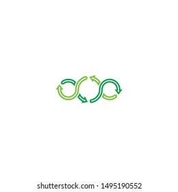 Recycle logo design vectors unique, green colors