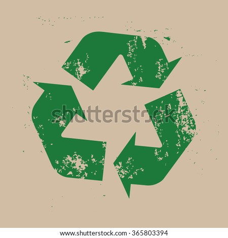Recycle logo, grunge stamp