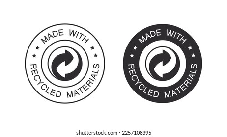Recycle logo icon. Badges recycled materials. Packaging and recycling. Vector illustration