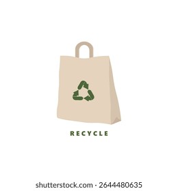 Recycle logo icon, Recycle logo with plastic bottle and  plastic bag. Recycle bag. Stop Plastic Pollution icon. World Environment day concept vector