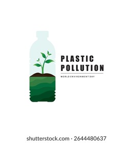 Recycle logo icon, Recycle logo with plastic bottle and  plastic bag. Recycle bag. Stop Plastic Pollution icon. World Environment day concept vector
