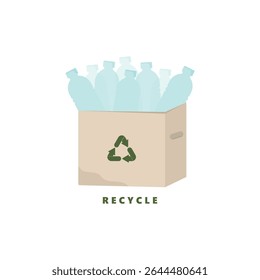 Recycle logo icon, Recycle logo with plastic bottle and  plastic bag. Recycle bag. Stop Plastic Pollution icon. World Environment day concept vector