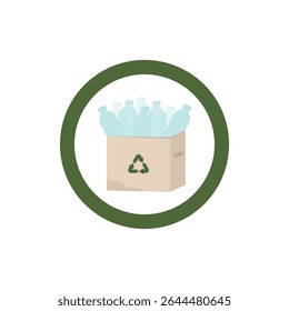 Recycle logo icon, Recycle logo with plastic bottle and  plastic bag. Recycle bag. Stop Plastic Pollution icon. World Environment day concept vector