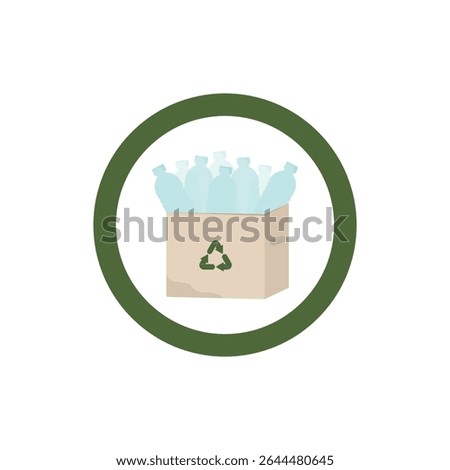 Recycle logo icon, Recycle logo with plastic bottle and  plastic bag. Recycle bag. Stop Plastic Pollution icon. World Environment day concept vector