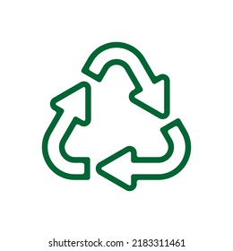 Recycle Logo Icon Sign Symbol Vector Curvy Lines Style