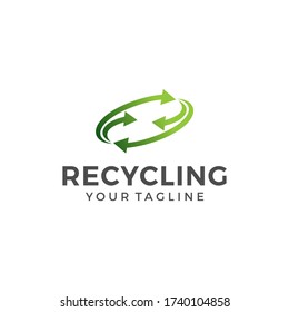 Ilustración de diseño vectorial del logotipo de reciclaje o de la plantilla de icono 
