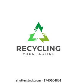 Recycle logo or icon template vector design illustration 
