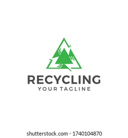 Recycle logo or icon template vector design illustration 

