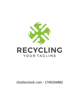 Recycle logo or icon template vector design illustration 
