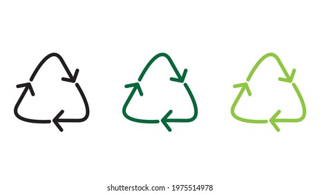 Recycle Logo. Icons set. Vector illustration on white background