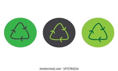 Recycle Logo. Icons set. Vector illustration isolated on white background

