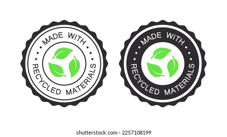 Recycle logo. Made from recycled materials. Packaging and recycling. Vector illustration