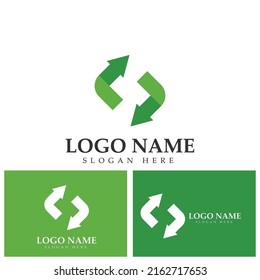 Recycle logo template or icon vector design