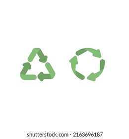 recycle logo triangle and round , recycle flat design simple vector symbol