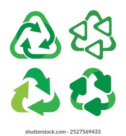 Ilustração de modelo de ícone de vetor de logotipo reciclável