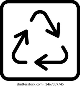 Recycle logotype for cargo delivery box instruction