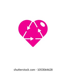 Recycle Love Logo Icon Design