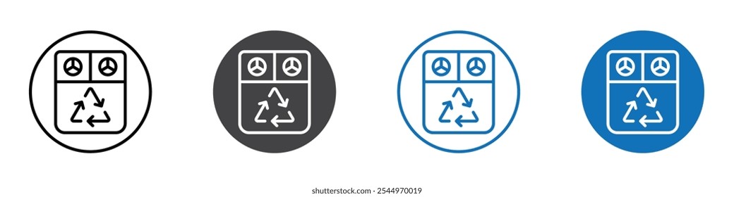 Symbol des Recyclinggeräts Logo-Zeichen in dünner Linie Umriss