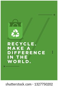 Recycle make a difference in the world Quote Poster Design
